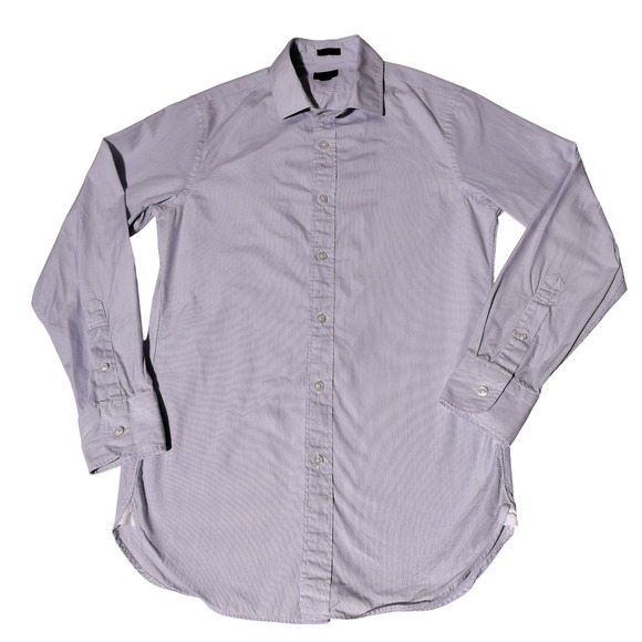 J. Crew Other - J Crew Ludlow Mens XS Blue Stripe Dress Shirt 120s 2 Ply Cotton Button Down
